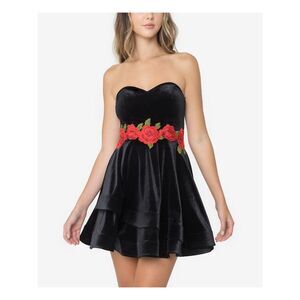 NWT B DARLIN Womens Black Sleeveless Mini A-Line Cocktail Dress 1\2